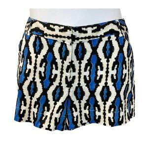 Nicole By Nicole Miller Blue Black White Ikat Print Shorts Ladies Size 8